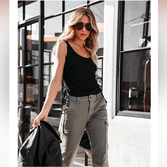 Contour Drawstring Knit Tank - Picture 3 of 11